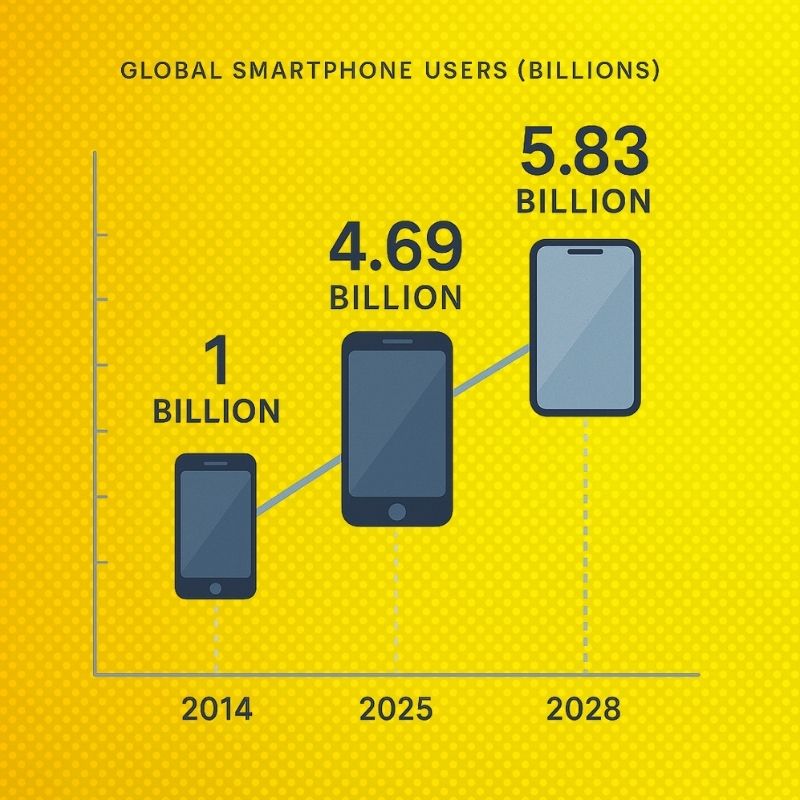 Should Your Business Invest in a Mobile App in 2025 - Statistical Visual – Smartphone Usage 2025